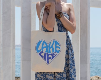 Lake Life Tote Bag, Girls Weekend Tote, Weekender Bag, Weekend Tote, Boottas, Lake Life Cadeau, Cadeau voor haar, Strandtas, Lake Squad