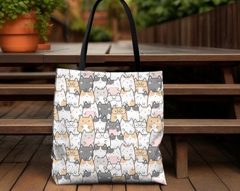 Cat tote bag, Cat Lover Bag, Cat Lover Gift, Cat Shoulder Bag, Cute Cat Bag, Gift For Cat Lover, Chic Tote Bag, Weekend Tote, Cat Mom Gift