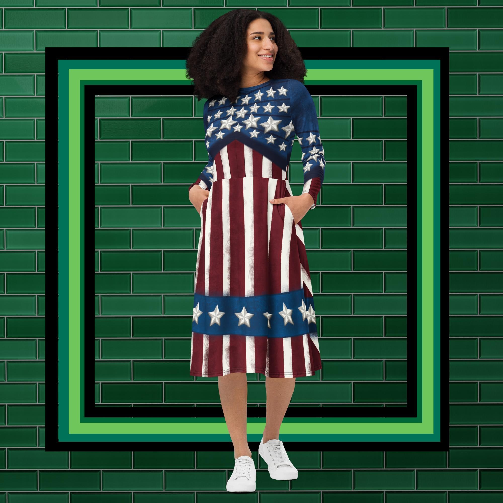 American Patriotic Long Dress - Etsy