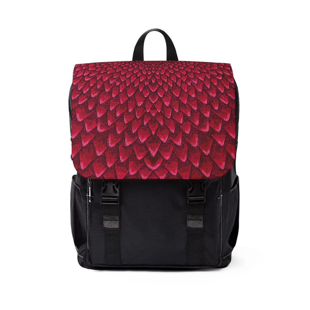 Red Dragon Scale Backpack | Flap Backpack, Scaled Pattern - Etsy