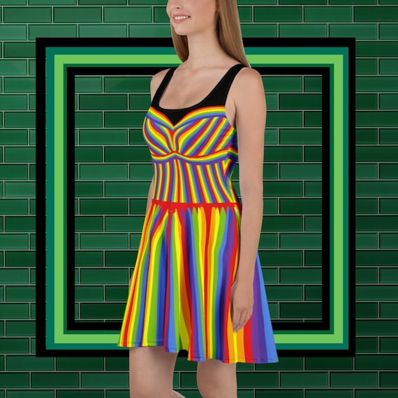 multicolor skater dress Rainbow Skater Dress