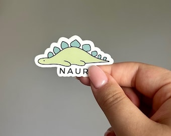 naur dinosaur sticker, sleepy, tired, cute, adorable, funny meme, waterproof, weatherproof