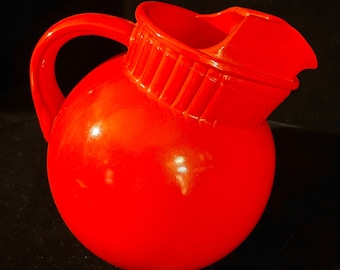 1940s Anchor Hocking Fire-King Tangerine OrangeTilt Ball Pitcher