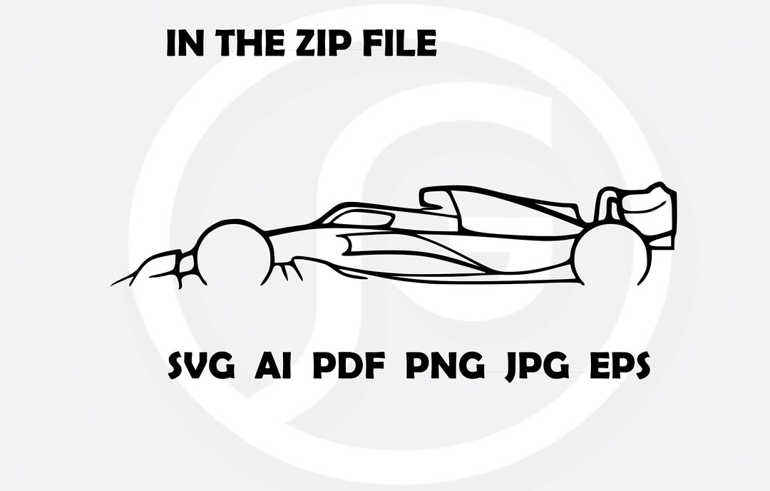F1 Car SVG Silhouette Formula 1 Car Race Car Etsy