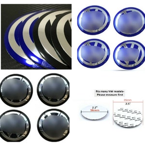 Set of 4pc Wheel Center Hub Cap Decals Emblem Domed Adhesive Metal Stickers