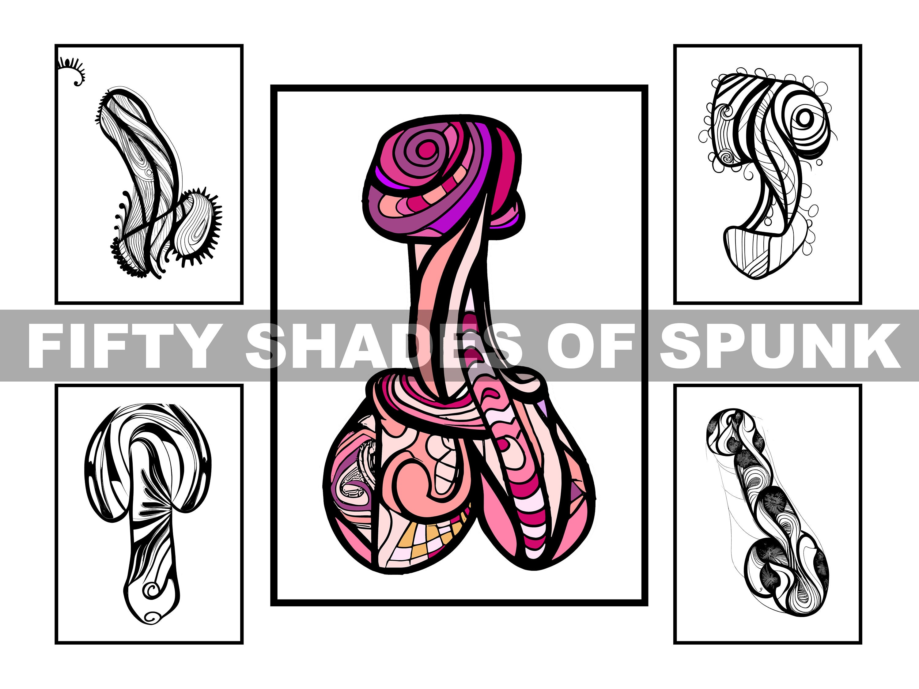 50 Penis Coloring Pages Print Yourself Erotic Coloring Book Erotic Art ...