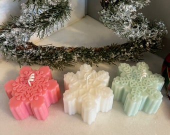 LIMITED EDITION** Christmas Snowflake Candles - Box of 2 | Christmas Scents| Holiday Scented| Fraser Fir Scented| Scented Chritmas Candle