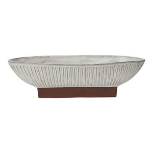 White Ceramic Boat, Flower Pot, White Ceramic Planter, Ceramic Trough, Shabby Chic, Farmhouse Decor, Boho, Vintage, Indoor Planter