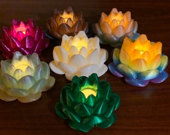 Flameless Lotus Lantern Tealights