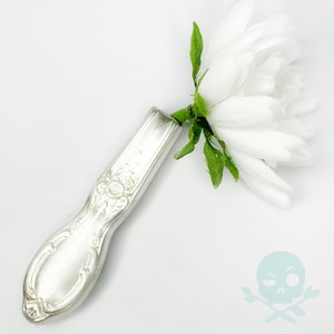 Antike Silberplatte Messergriff Magnetische Knospe Vase