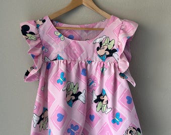 Pink Mouse Park Flutter Sleeve Top - Women’s