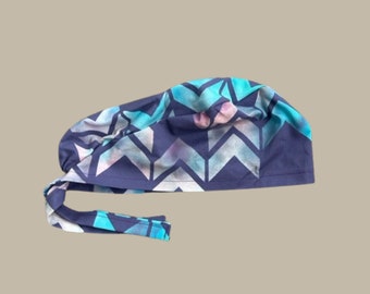 Chevron Scrub Cap Surgical Cap Dental Medical, Scrub Caps Long Hair, Scrub Caps Tie Back