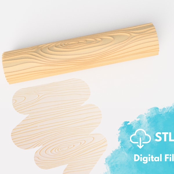 Digital STL File Wood Texture Roller for Clay, Clay Tools, 3D File