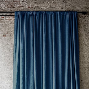 Rod pocket blackout linen curtains, black out linen curtains bedroom rod pocket curtain panel, farmhouse curtains for living room