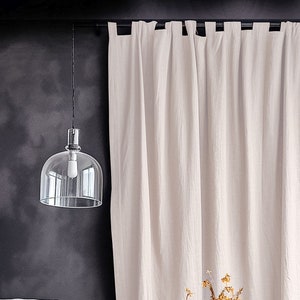 Tab Top Linen blackout curtains, blackout nursery curtains, linen curtains bedroom, blackout farmhouse curtains tab top. Curtains Bedrooms