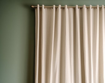 Linen blackout curtains grommet - black out linen eyelet curtains  - grommet linen curtains for living room - curtains eyelet farmhouse