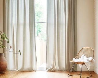 Rod pocket linen curtains - linen curtains bedroom - linen rod pocket curtain panel - farmhouse curtains - linen curtains for living room