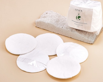 Organic Linen Cotton Nursing Pads: Hypoallergenic Breastfeeding Pads (30 Count)