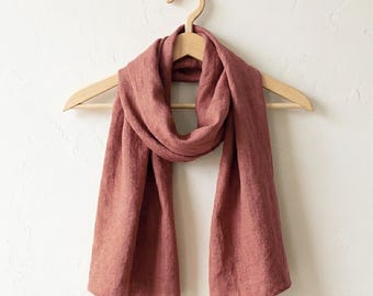 Breathable Linen Scarf for Women and Men, Soft Summer Wrap for Travel, 79x18 Inches
