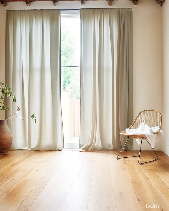 European Linen Rod Pocket Curtain Panel – Farmhouse Style