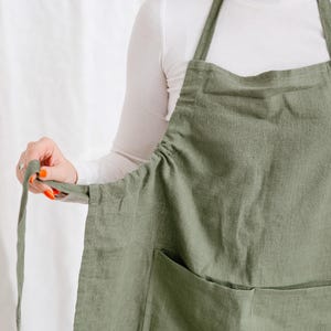 Adjustable linen apron for women and men | Cooking apron, gardening apron | Unisex plus size apron | Farmhouse apron, teacher apron