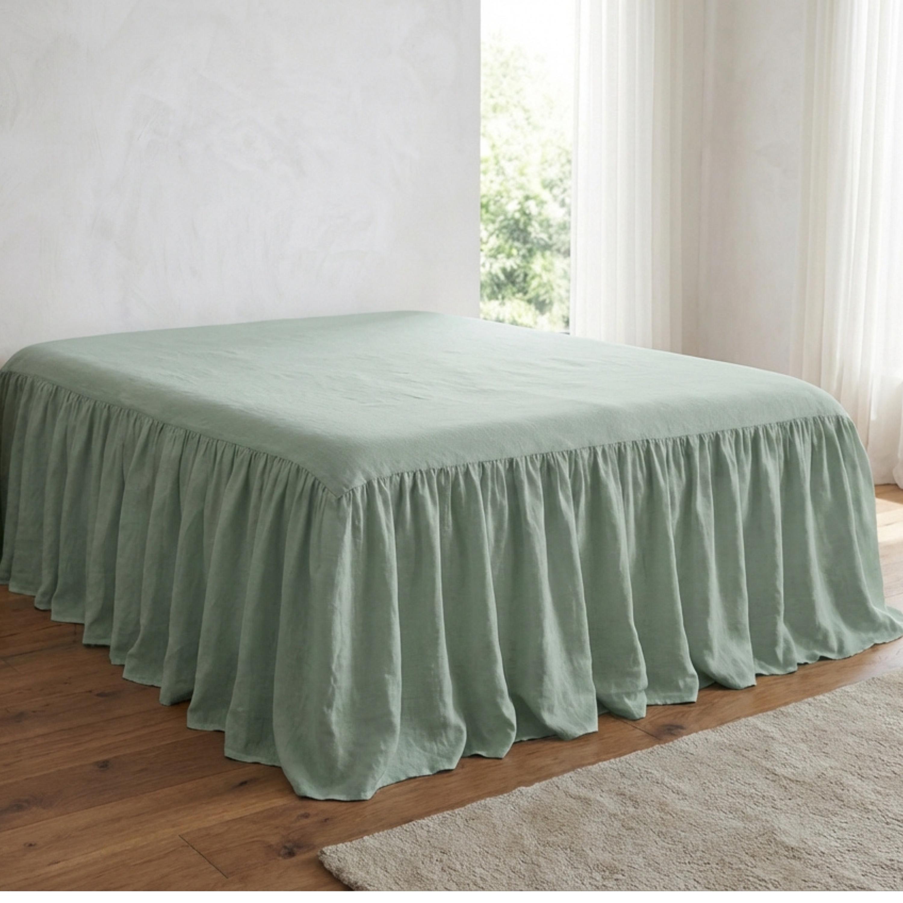 Gonna Da Letto Matrimoniale VHC Brands Ashmont In Cotone, Colore Grigio Antracite, Drop 40,6 Cm - 3