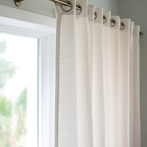 Linen blackout curtains grommet black out linen eyelet curtains grommet linen curtains for living room curtains eyelet farmhouse image 3