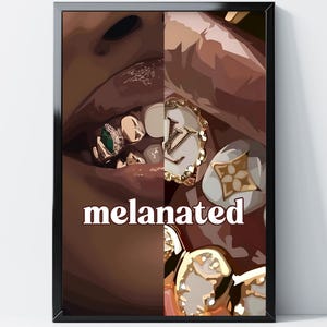Melanated Black Woman Art, Trend art, Black Woman Wall Art, Black Girl Wall Art, digital wall art, Black girl art, black girl poster