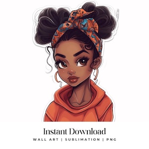 Black Girl Clipart, Fashionable Girl Graphics, Afro Girl Clipart, Girl clipart, Beautiful girl clipart, Black girl graphics