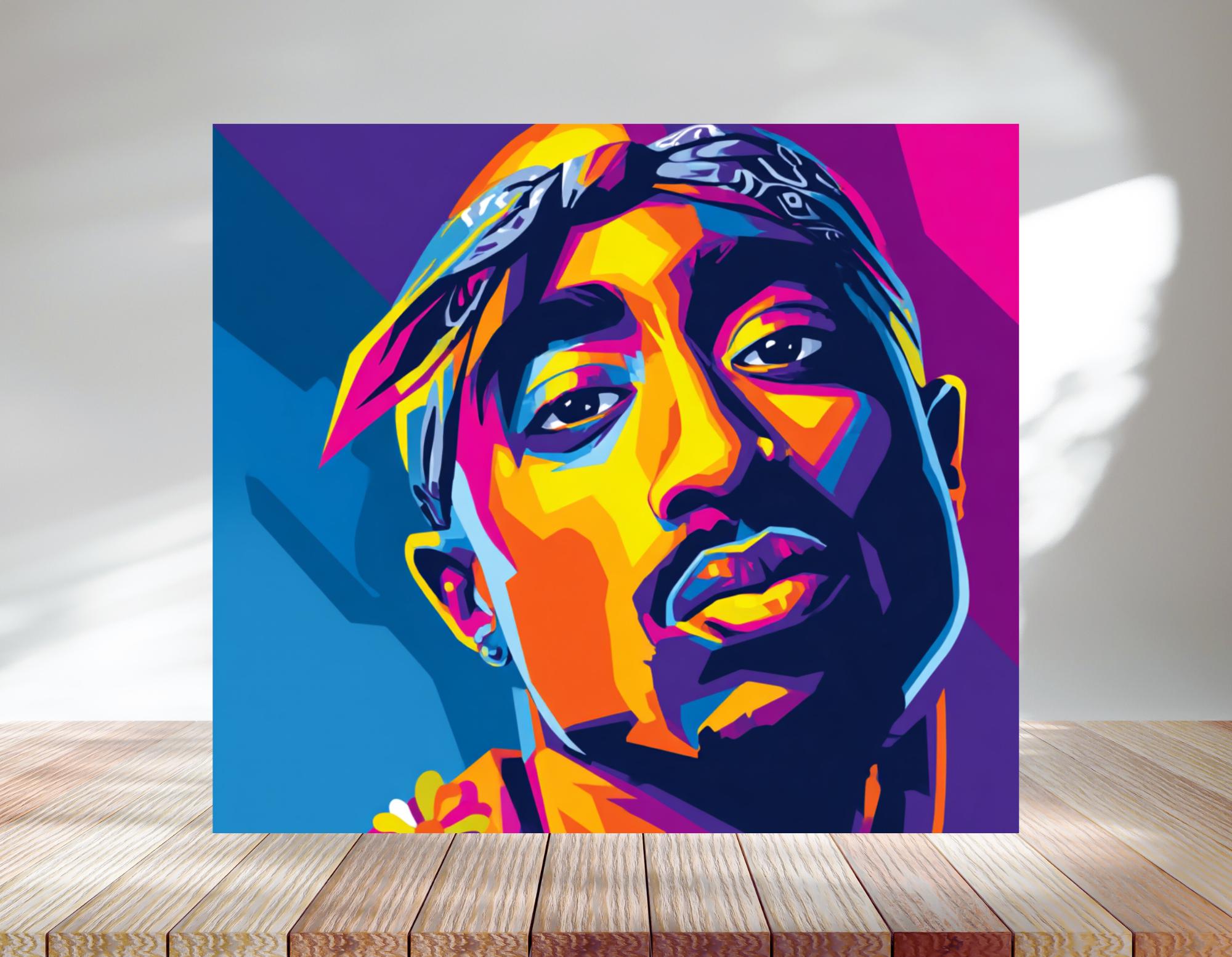 Tupac Shakur Tumbler PNG Wrap, Colorful Pop Art (digital Download) - Etsy