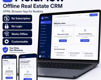 Real Estate CRM Micro App, Realtor Lead & Client Tracker, Follow Up Manager