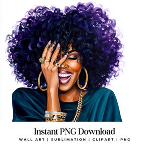 Black Girl Clipart, Fashionable Girl Graphics, Afro Girl Clipart, Girl clipart, Beautiful girl clipart, Black girl graphics