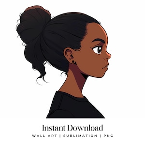 Black Girl Clipart, Fashionable Girl Graphics, Afro Girl Clipart, Girl clipart, Beautiful girl clipart, Black girl graphics