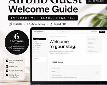 Airbnb Willkommensbuch-Mikro-App, interaktiver digitaler Gästeführer, Handbuch für Ferienwohnungen