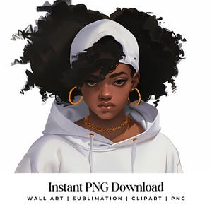 Black Girl Clipart, Fashionable Girl Graphics, Afro Girl Clipart, Girl clipart, Beautiful girl clipart, Black girl graphics