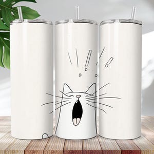 Funny Cat Tumbler Wrap 20oz Minimalist Cat Sublimation PNG | Cute Cat Lover Design | Digital Download