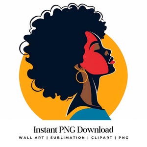 Black Girl Clipart, Fashionable Girl Graphics, Afro Girl Clipart, Girl clipart, Beautiful girl clipart, Black girl graphics