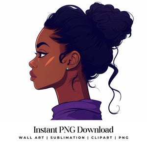 Black Girl Clipart, Fashionable Girl Graphics, Afro Girl Clipart, Girl clipart, Beautiful girl clipart, Black girl graphics