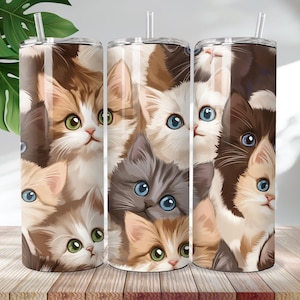 Funny Cat Tumbler Wrap 20oz Minimalist Cat Sublimation PNG Cute Cat Lover Design | Digital Download | Instant Download