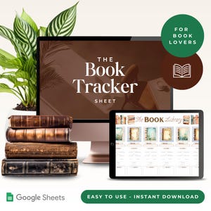 Book Tracker & Reading List on Google Sheets, Personal Digital Library, Reading Journal Spreadsheet, Book Lovers Gift, Book Collection Log