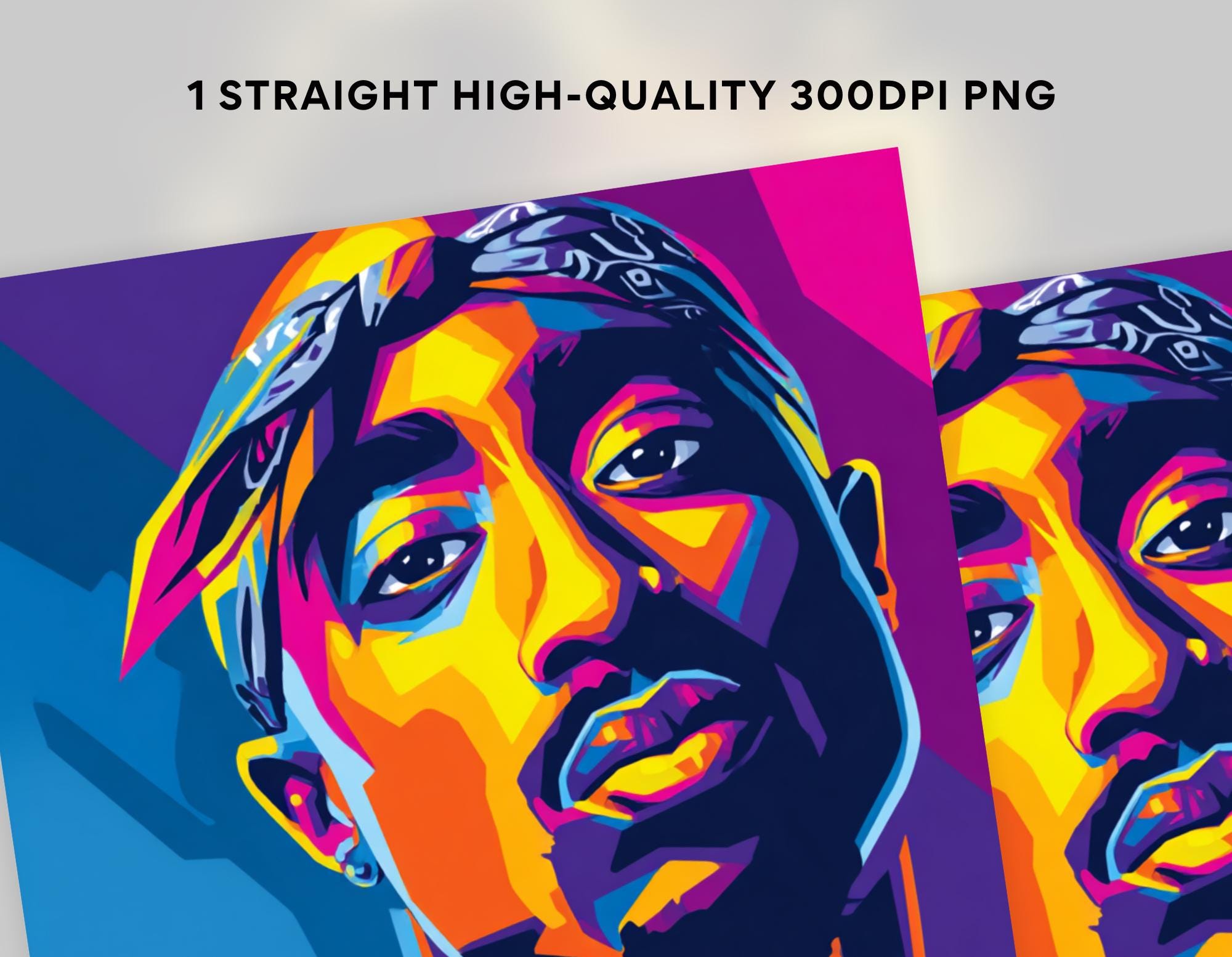 Tupac Shakur Tumbler PNG Wrap, Colorful Pop Art (digital Download) - Etsy