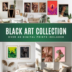 Láminas de arte negro afrocéntrico: Decoración glamurosa con melanina (descarga digital)