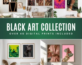 Afrocentric Black Art Prints: Melanin Glam Decor (Digital Download)