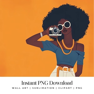 Black Girl Clipart, Fashionable Girl Graphics, Afro Girl Clipart, Girl clipart, Beautiful girl clipart, Black girl graphics