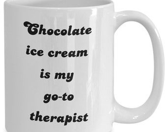 Ice cream mug, gift idea for chocolate ice cream lovers, funny ice cream coffee cup