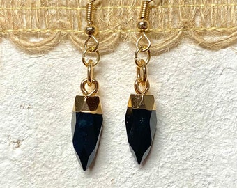 Black crystal drop earrings