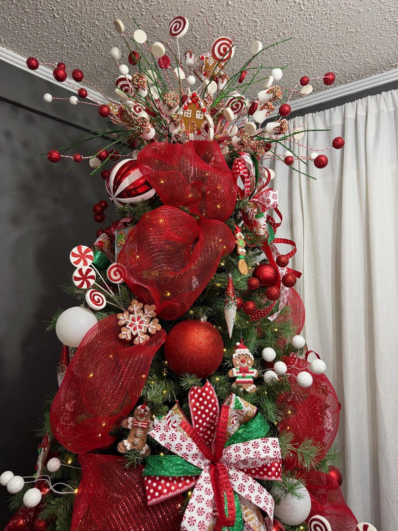 Gingerbread and Candy Cane Christmas Tree Kit Decorations, Mrs. Claus ...