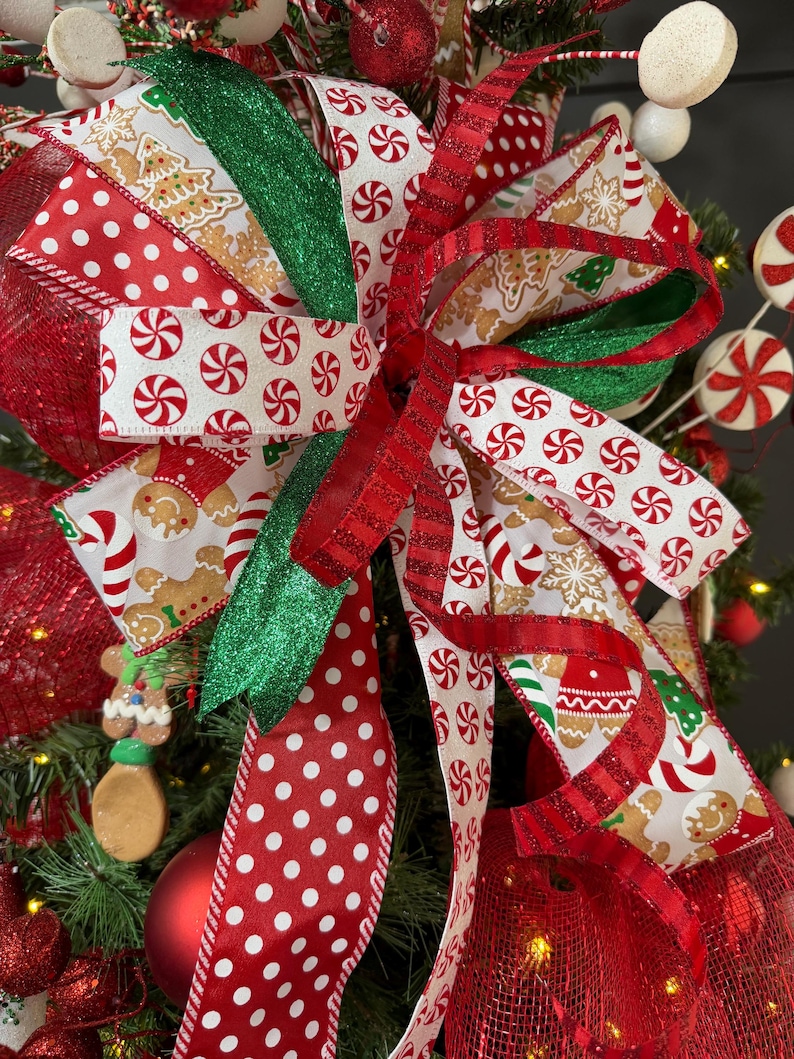 Gingerbread and Candy Cane Christmas Tree Kit Decorations, Mrs. Claus ...