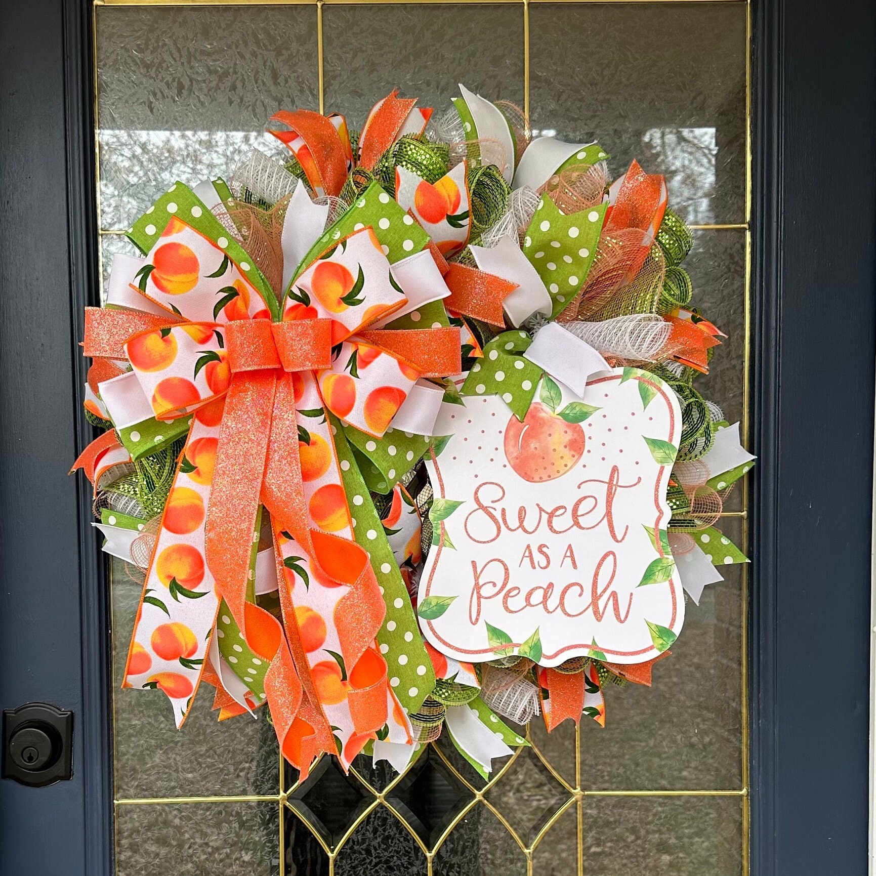 Peach Wreath, Spring Wreath, Summer Wreath, Summer Peach Wreath, Everyday Wreath