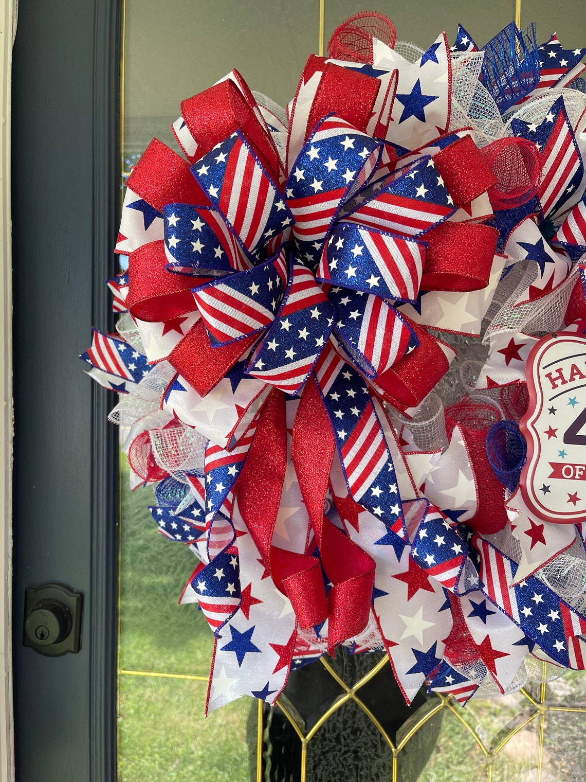 4th of July Wreath Patriotic Wreath Red White and Blue - Etsy